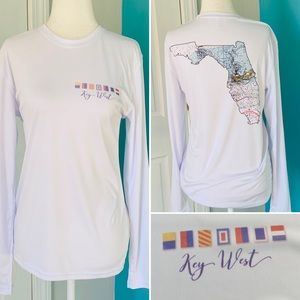 NEW without TAGS Vapor long sleeve rash guard with print of Key West, Florida